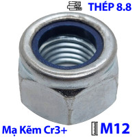 Tán Keo Thép Mạ Kẽm Trắng Cr3+ 8.8 DIN985 M12