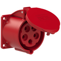 Ổ cắm gắn âm dạng thẳng PCE 32A-400V-4P-6H-IP44