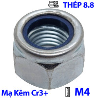 Tán Keo Thép Mạ Kẽm Trắng Cr3+ 8.8 DIN985 M4