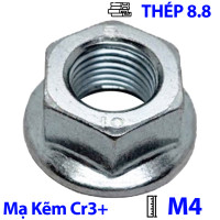 Tán Khía Thép Mạ Kẽm Trắng Cr3+ 8.8 DIN6923 M4
