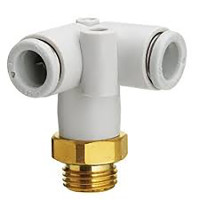 Đầu Nối Khí Chia 2 Ren Ngoài OD4mm - 1/4 SMC (Ron Mặt) KQ2D04-02AP1