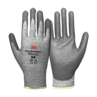 Găng Tay Chống Cắt Cấp Độ 5 Xám Trắng Size L 3M S5PU