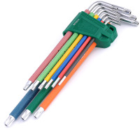 Bộ Cây Vặn Lục Giác Sao Chống Trượt Loại Dài, 9 Chi Tiết SATA 09702Ch