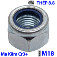 Tán Keo Thép Mạ Kẽm Trắng Cr3+ 8.8 DIN985 M18