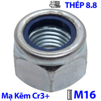 Tán Keo Thép Mạ Kẽm Trắng Cr3+ 8.8 DIN985 M16
