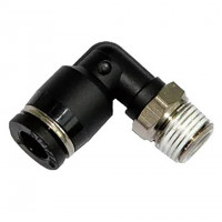 Đầu Nối Khí Cong Ren Ngoài Phi 6 mm - PT1/8 Đen Airtac PL601D