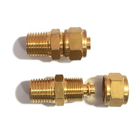 Đầu Nối Khí Ren Ngoài Đồng OD8mm - 3/8NPT Ren 17