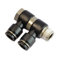 Đầu Nối Chia 2 Ren Ngoài Phi 8 mm - PT1/4 Đen Airtac PHW802D