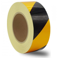 Băng Keo Phản Quang 3A Sọc Vàng Đen 50mmx45.7m Loại Trơn 610
